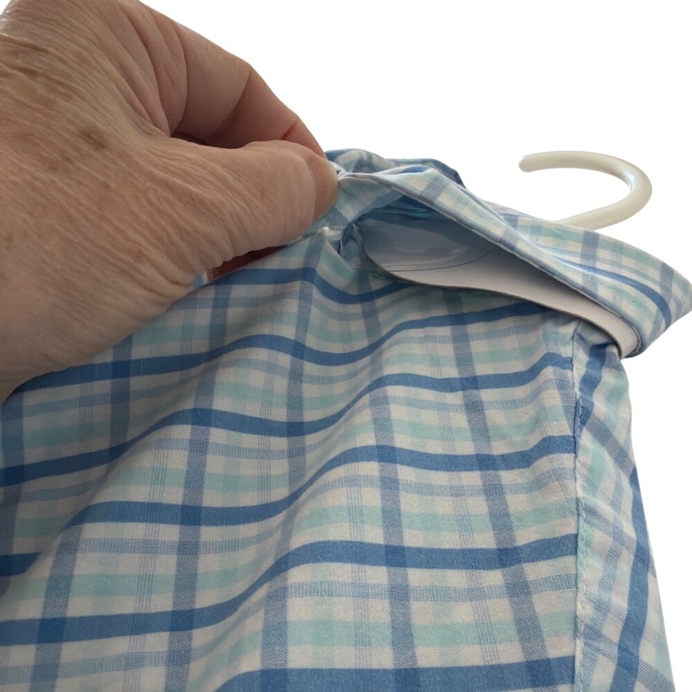 Izod Men's Short Sleeve Button-Down Shirt, Slim Fit Blue Teal White Size Small - Picture 3 of 9